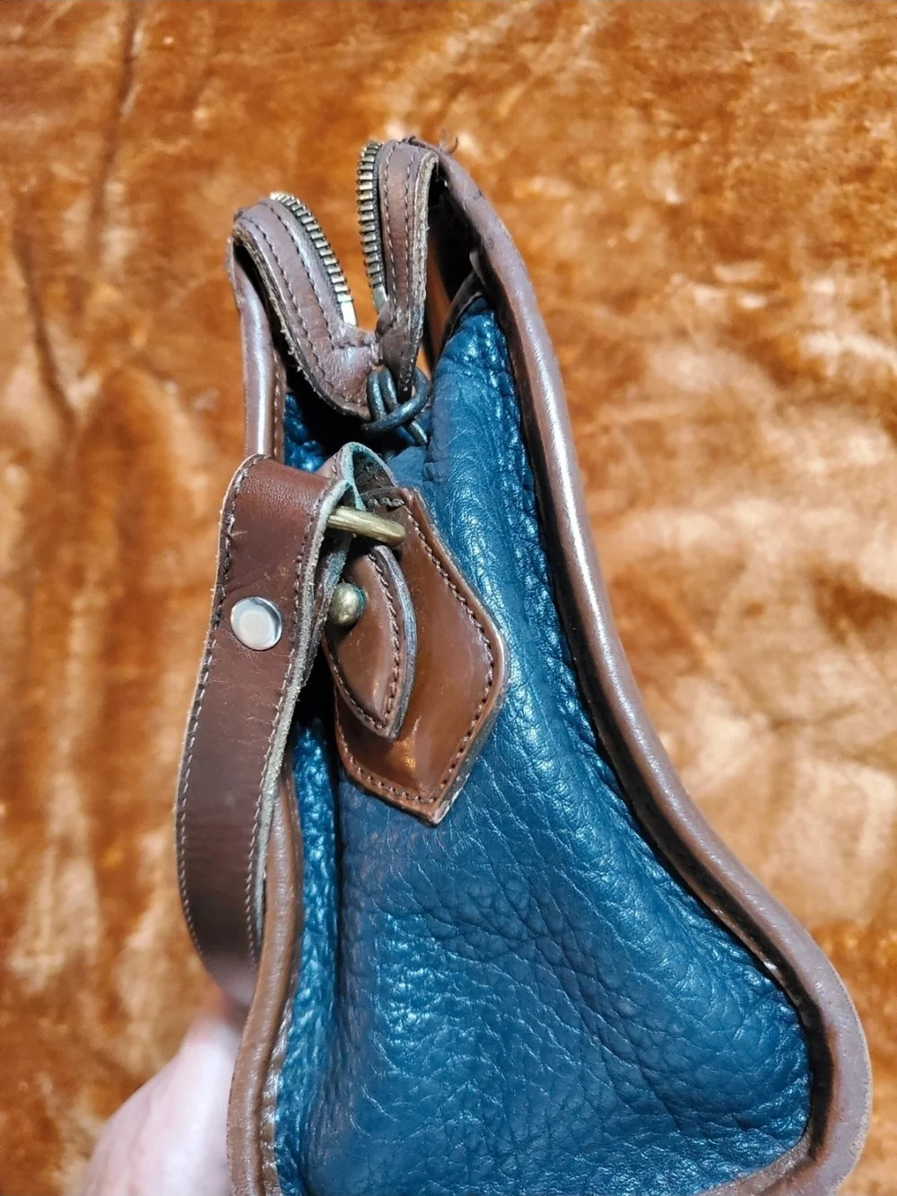 Dooney & Bourke Pebble Leather All Weather  Crossbody Bag in Black/Brown